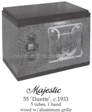 Majestic 55 Duette Ch= 500; Grigsby-Grunow - (ID = 1442474) Radio