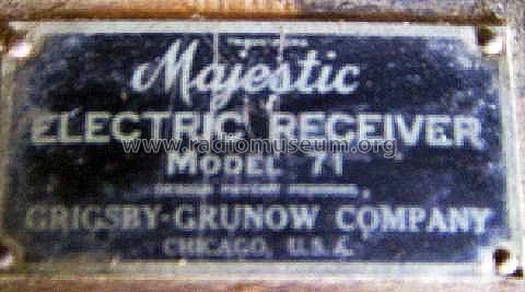 Majestic 71 Consolette Ch= 70 - 7A; Grigsby-Grunow - (ID = 643074) Radio