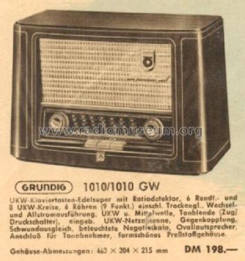 1010GW; Grundig Radio- (ID = 397533) Radio