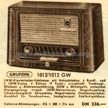 1012; Grundig Radio- (ID = 475812) Radio