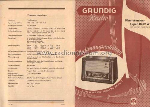 1042W; Grundig Radio- (ID = 308337) Radio