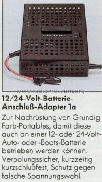 12/24-Volt-Batterie-Adapter 1a; Grundig Radio- (ID = 691027) mod-past25