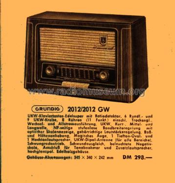 2012GW; Grundig Radio- (ID = 2107176) Radio