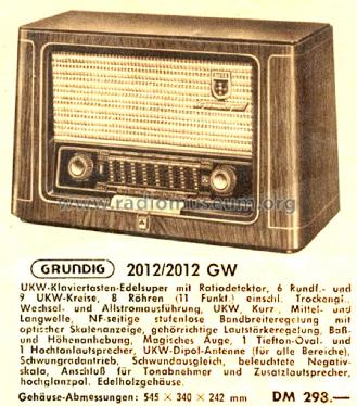 2012GW; Grundig Radio- (ID = 2565384) Radio