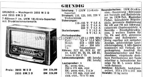 2055W/3D; Grundig Radio- (ID = 2534571) Radio