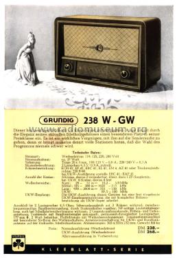 238GW/UKW; Grundig Radio- (ID = 2349478) Radio