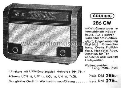 286GW; Grundig Radio- (ID = 2342548) Radio