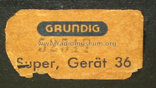 Type W / Super Gerät 36 W; Grundig Radio- (ID = 24253) Radio