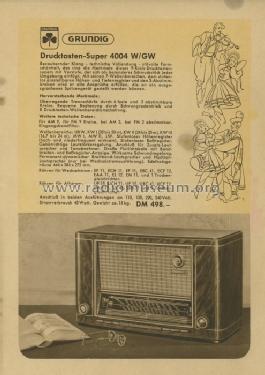 4004W; Grundig Radio- (ID = 206520) Radio