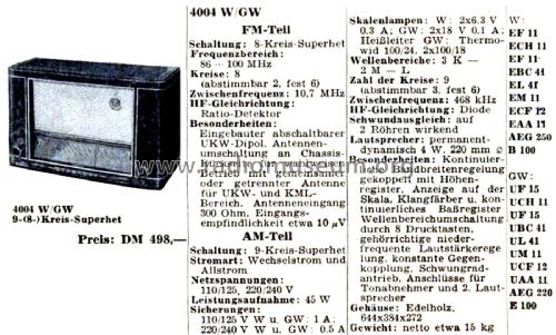 4004W; Grundig Radio- (ID = 2737198) Radio