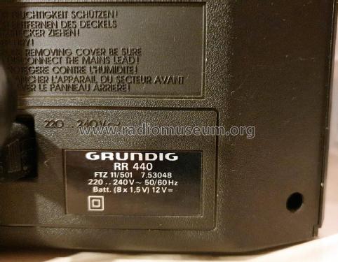 4Band Stereo Radio Cassette Recorder RR440 7.53048; Grundig Radio- (ID = 2602277) Radio
