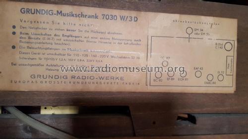 Musikschrank 7030W/3D; Grundig Radio- (ID = 2243557) Radio