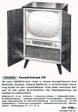 Fernseh-Schrank 735; Grundig Radio- (ID = 2333954) Television