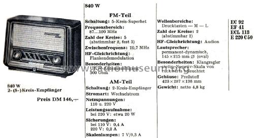 840W; Grundig Radio- (ID = 2614804) Radio