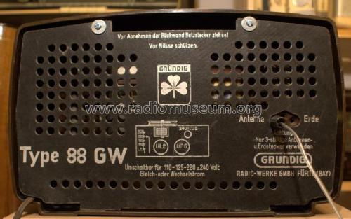Type 88GW / Einkreiser 88 GW; Grundig Radio- (ID = 1154577) Radio