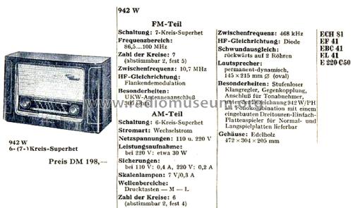 942W; Grundig Radio- (ID = 2736332) Radio