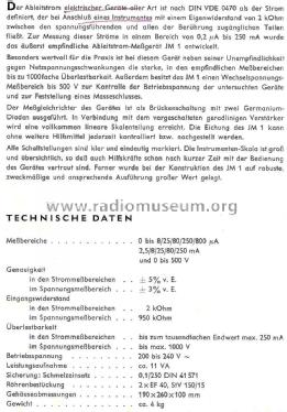 Ableitstrom-Meßgerät JM1; Grundig Radio- (ID = 1106786) Equipment