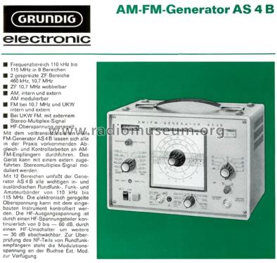 AM/FM-Generator AS4 B; Grundig Radio- (ID = 2404296) Equipment