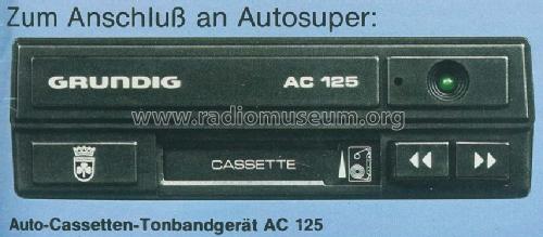 Auto Cassetten Tonbandgerät AC125; Grundig Radio- (ID = 402576) Ton-Bild