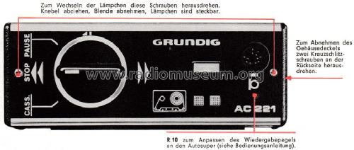 Auto-Cassetten-Tonbandgerät AC221; Grundig Radio- (ID = 2056402) R-Player