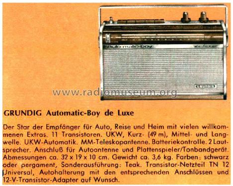 Automatic-Boy de Luxe 205; Grundig Radio- (ID = 2620644) Radio