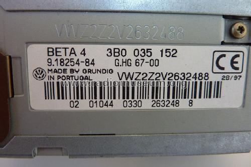 VW Beta 4 G.HF63-00 / G.HG67-00 - VW 3B0 035 152; Grundig Radio- (ID = 1350632) Autoradio