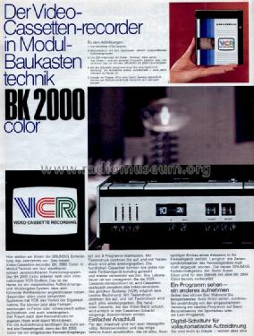 Video Cassetten Recorder BK-2000 Color; Grundig Radio- (ID = 1252610) Sonido-V