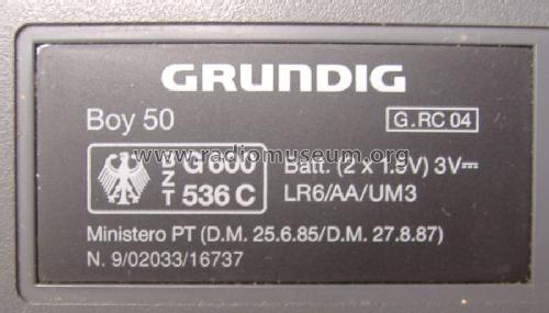 Boy 50; Grundig Radio- (ID = 1578334) Radio