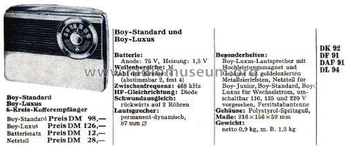 Boy Standard ; Grundig Radio- (ID = 2631255) Radio