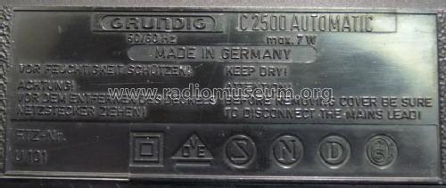 C2500 Automatic; Grundig Radio- (ID = 655087) Radio