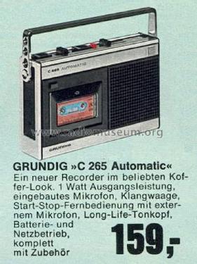 C265 Automatic; Grundig Radio- (ID = 1763382) R-Player