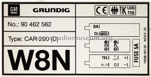 Car 200; Grundig Radio- (ID = 1475529) Autoradio