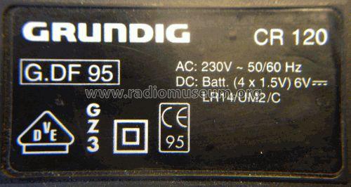Cassette Recorder CR120; Grundig Radio- (ID = 1297254) R-Player
