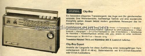 City-Boy 203; Grundig Radio- (ID = 1098049) Radio