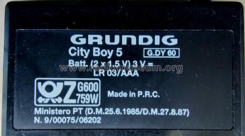 City Boy 5; Grundig Radio- (ID = 2751184) Radio