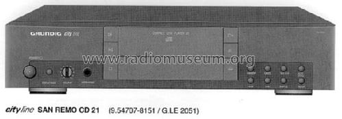 City Line Compact Disc Player San Remo CD 21; Grundig Radio- (ID = 1510665) Sonido-V