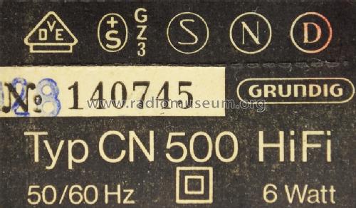 CN500; Grundig Radio- (ID = 1296594) R-Player