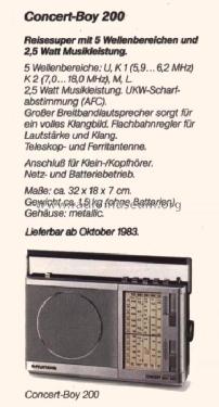 Concert-Boy 200; Grundig Radio- (ID = 497050) Radio