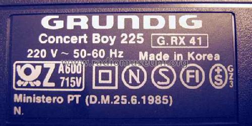 Concert-Boy 225; Grundig Radio- (ID = 1762137) Radio