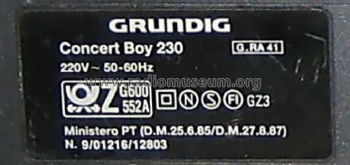 Concert Boy 230; Grundig Radio- (ID = 487436) Radio