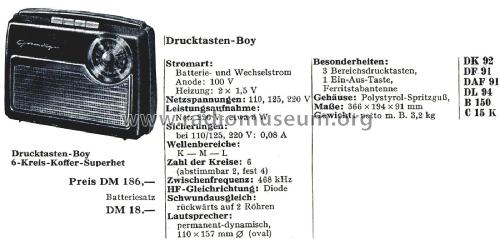 Drucktasten-Boy 53; Grundig Radio- (ID = 2631291) Radio
