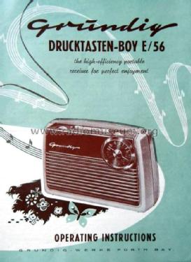 Drucktasten Boy E/56 - 56E ; Grundig Radio- (ID = 2351884) Radio