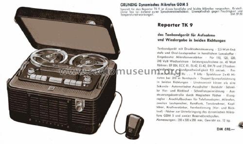 Dynamisches Mikrofon GDM5; Grundig Radio- (ID = 1032289) Microphone/PU