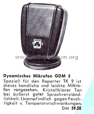 Dynamisches Mikrofon GDM5; Grundig Radio- (ID = 2859447) Microphone/PU