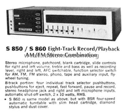 Eight 8 Track AM/FM Stereo Combination S860; Grundig Radio- (ID = 2508502) Radio