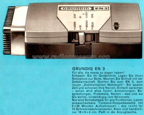 Elektronisches Notizbuch EN3; Grundig Radio- (ID = 2383120) Enrég.-R