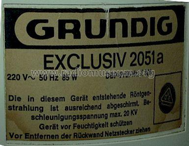 Exclusiv 2051a; Grundig Radio- (ID = 1345439) Television