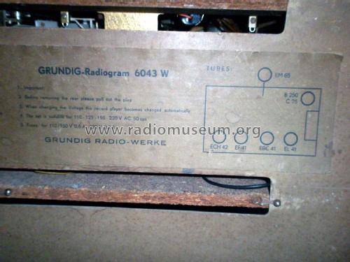 Radiogram 6043W; Grundig Radio- (ID = 2169300) Radio