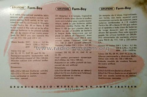 Farm-Boy ; Grundig Radio- (ID = 2506869) Radio