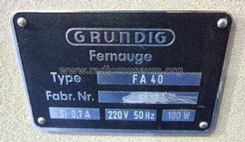 Fernauge FA40; Grundig Radio- (ID = 1746452) TV-studio